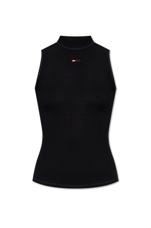 【DIESEL】T-Mokky-Ls-Microdiv Diesel T-Mokky-Ls-Microdiv mock-neck Top | White | FARFETCH PL
